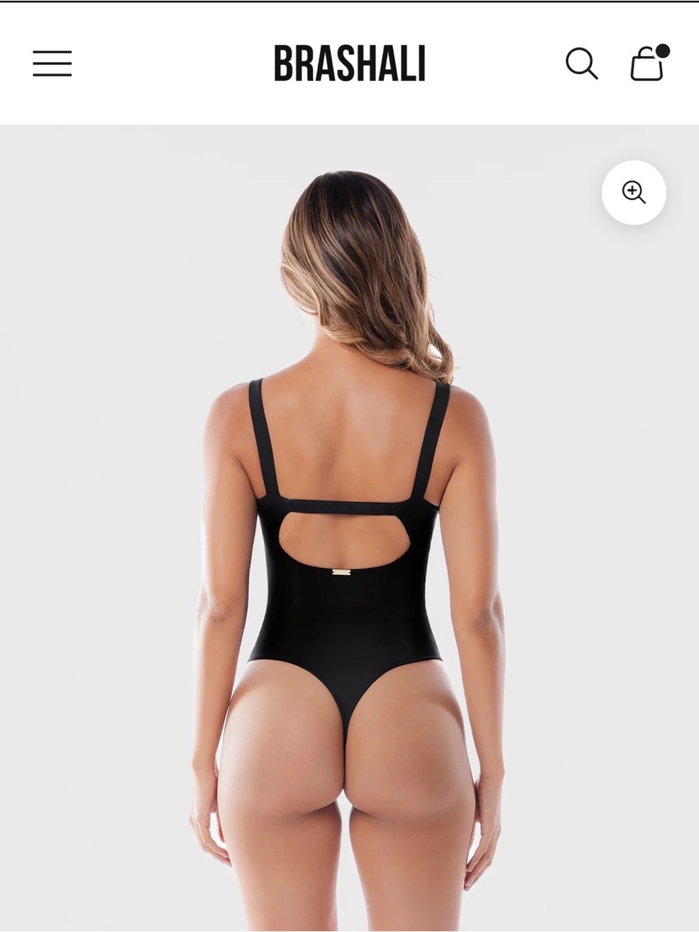 Brashali Genova Black Bodysuit with Sheer Panels - Picture 2 of 7